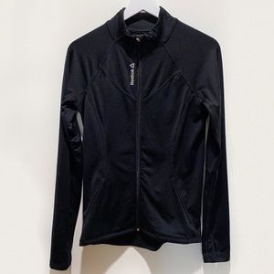 Reebok zip up track running jacket black small
